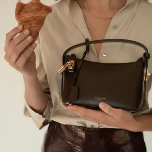 Mini Gold Chocolate Hobo Bag