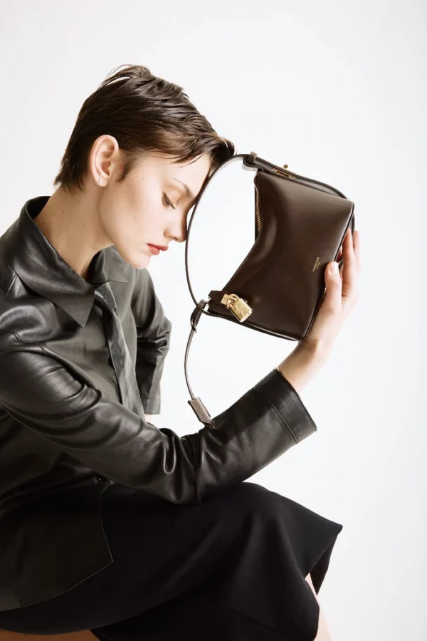 Mini Gold Chocolate Hobo Bag - Image 7