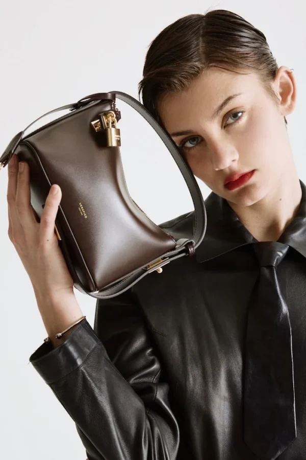 Mini Gold Chocolate Hobo Bag - Image 8