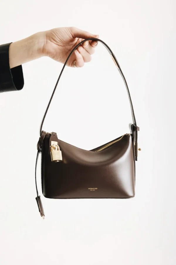 Mini Gold Chocolate Hobo Bag - Image 9