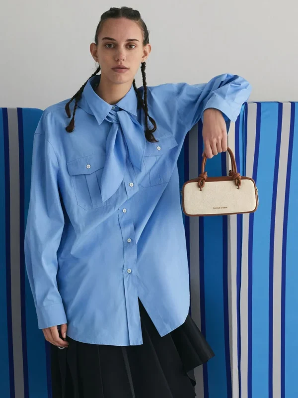 Sammie Canvas Knotted-Handle Elongated Bag - Image 3