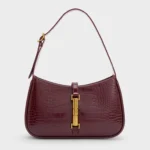 Cesia Croc-Effect Metallic-Accent Shoulder Bag