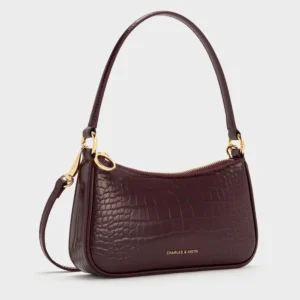 Elspeth Croc-Effect Chain-Link Shoulder Bag