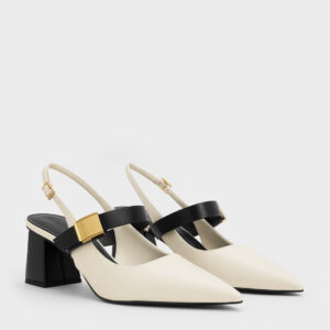 Yvette Faux Suede Mary Jane Slingback Pumps - SIZE 38