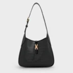 Mini Adalyn Croc-Effect Hobo Bag - Black Croco