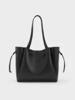 Hanya Drawstring Tote Bag - Jet Black